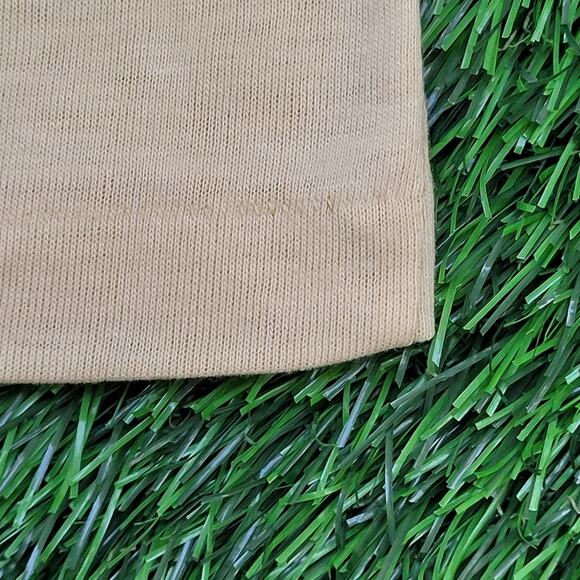 Vintage 90s MOD Preppy Polo Shirt Medium 20x26 Beige USA - Picture 8 of 10
